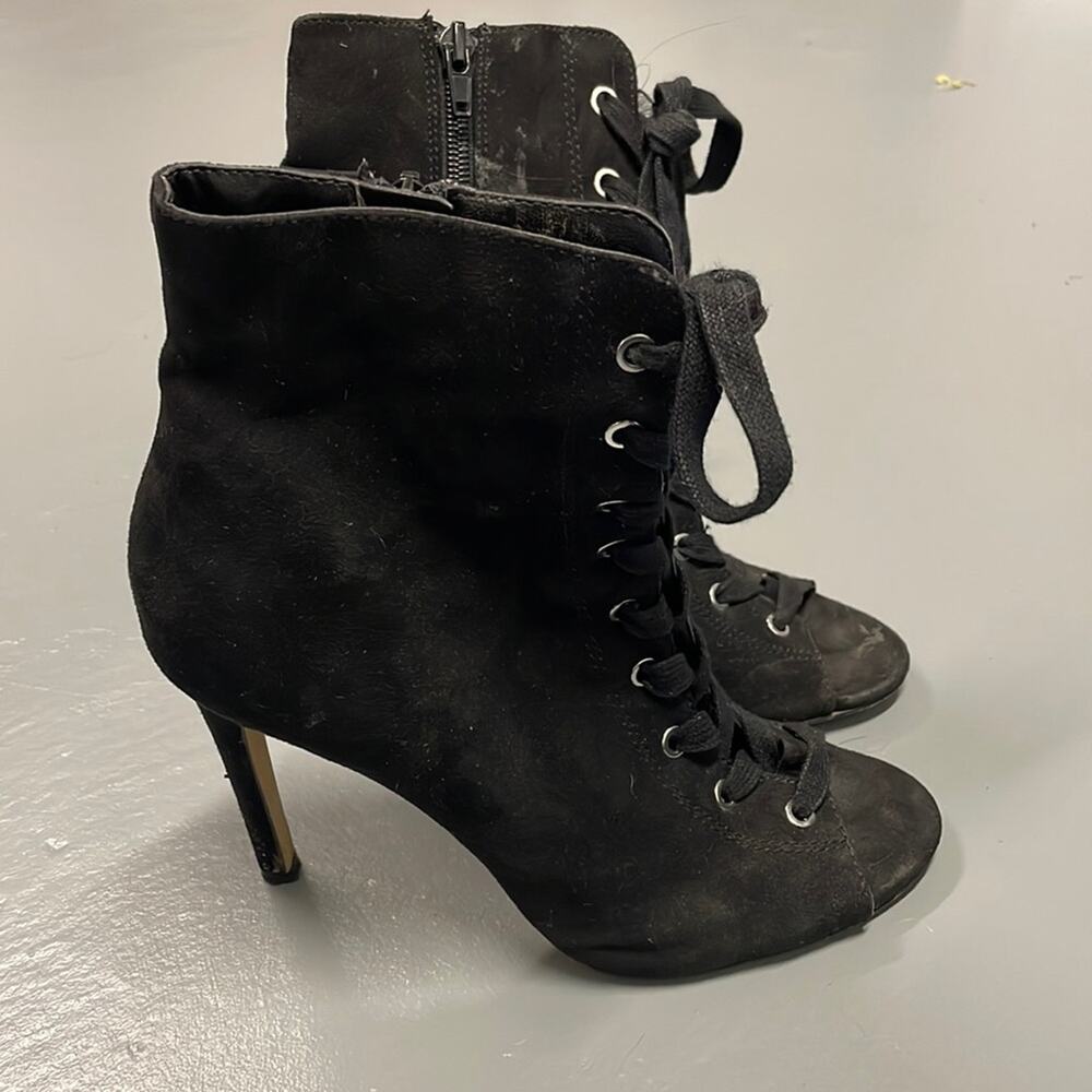 Lace Up Black Heels Size 7.5